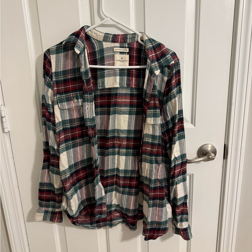 American Eagle Outfitters Multicolor Plaid Flannel Shirt
